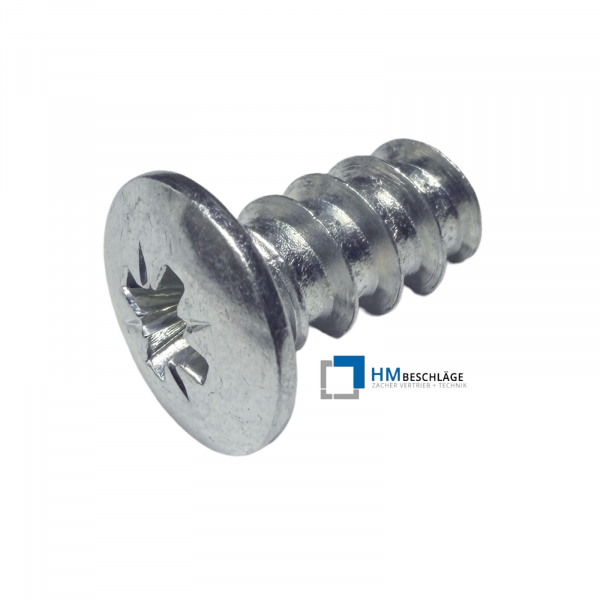 Euro-Schraube 6,3x 13 mm, Flachrundkopf Kreuzschlitz-Z, verzinkt, Grobgewinde